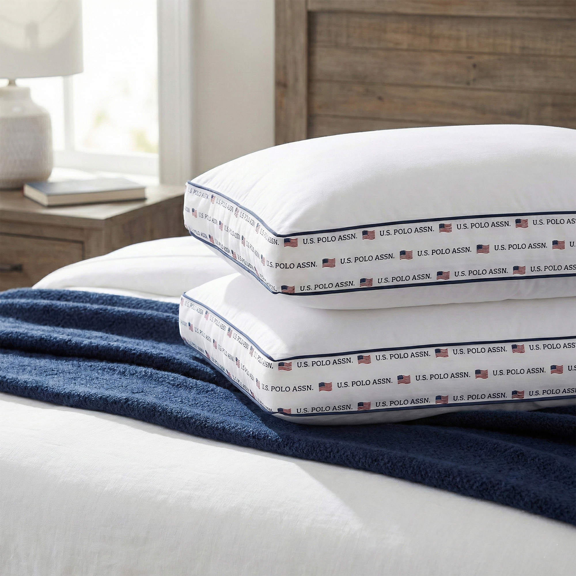 U.S. Polo Assn. Jumbo Anniversary Double-Corded Pillows 2-Pack