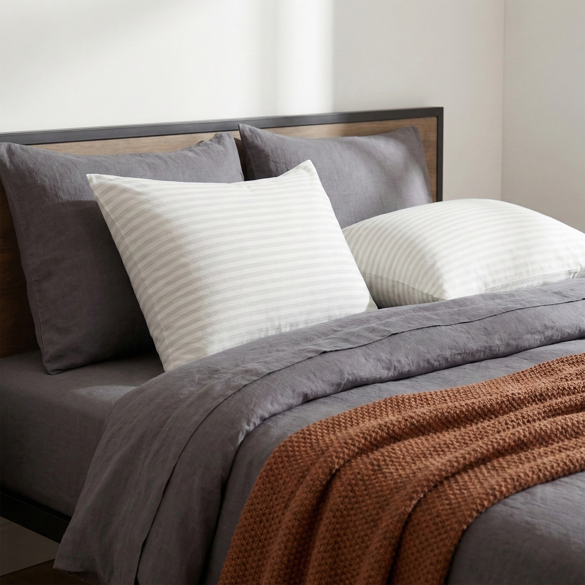 U.S. Polo Assn. Jumbo Damask Striped Cotton Pillows 2-Pack